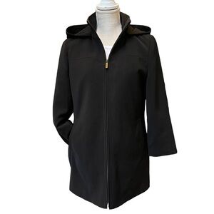Calvin Klein Womens Black Front Zipp Hoodie‎ Winter Coat Size Small